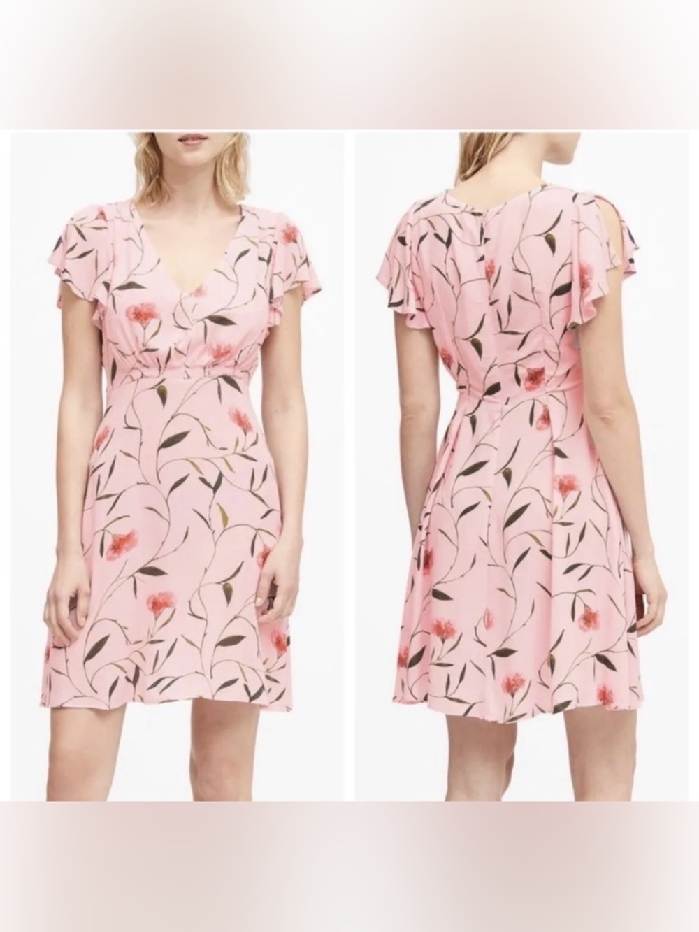 Banana Republic Light Pink Floral Print Dress. SZ. 12